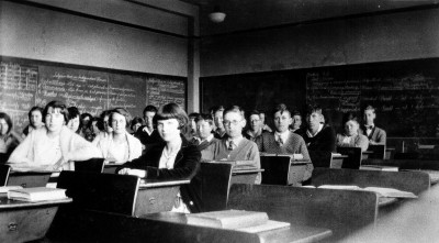Salle de classe à Dumbar (Canada) en 1930
