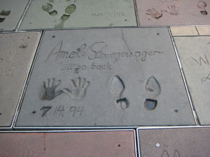 Arnold Schwarzenegger hand and footprints